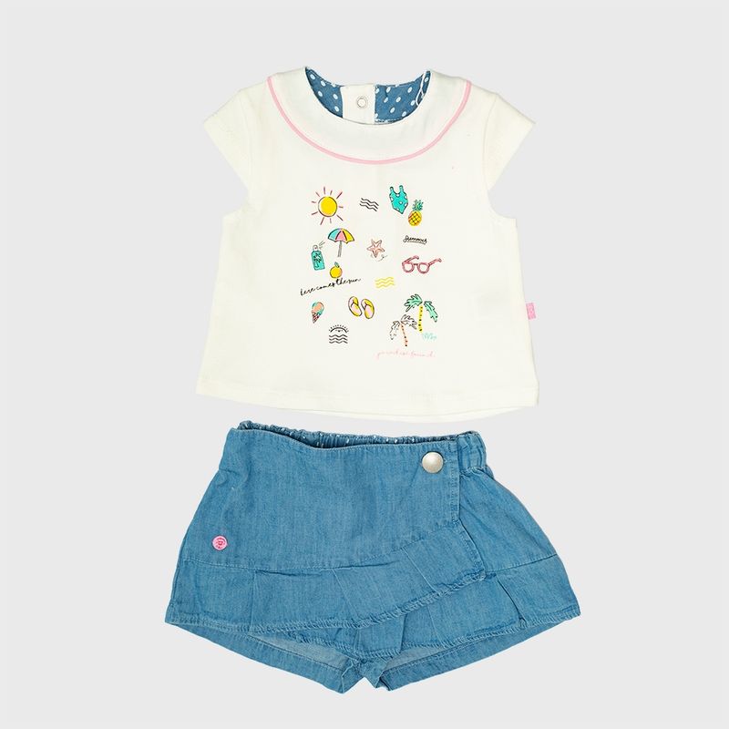 PILLIN - Conjunto Bebé Niña Blanco Pillin PILLIN