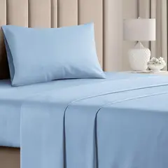ELIZABETH PEPER - Juego de Sábanas 144 Hilos Azul 50/50 Polycotton 1 Plaza