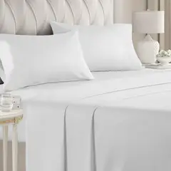 ELIZABETH PEPER - Juego de Sábanas 180 Hilos Blanco 50/50 Polycotton 1.5 Plazas