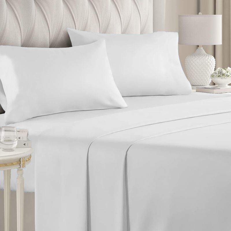 ELIZABETH PEPER - Juego de Sábanas 180 Hilos Blanco 50/50 Polycotton 2 Plazas
