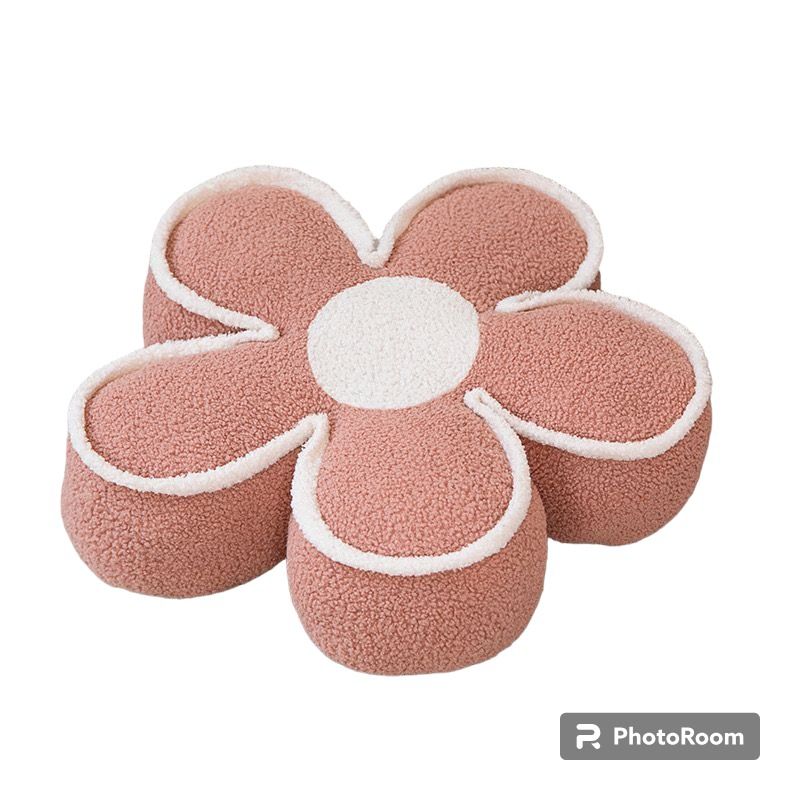 ANGELES DEL HOGAR - Cojín en forma de flor terciopelo color rosado