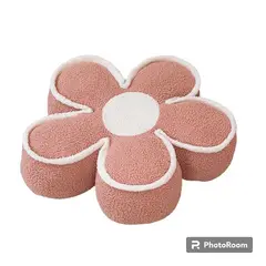 ANGELES DEL HOGAR - Cojín en forma de flor terciopelo color rosado