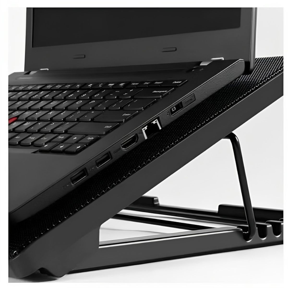 TECNOLAB - BASE VENTILACION PARA NOTEBOOK DE 9 A 17 PULGADAS CON LUZ LED. BLACK