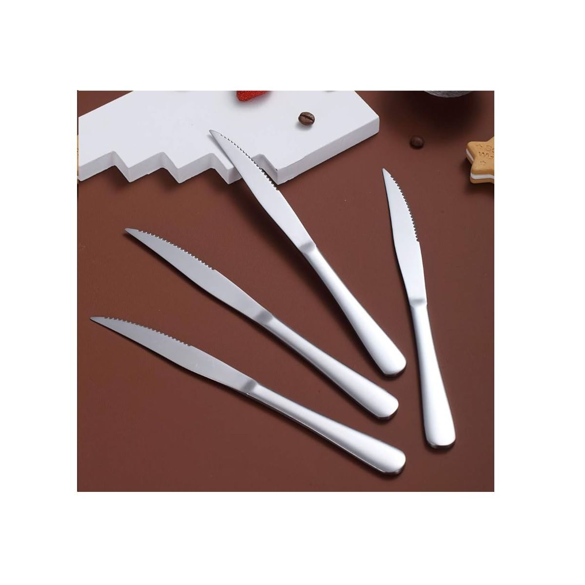 GENERICO - Cuchillos Para Carne o Bisteck Acero Inoxidable  23cm X6