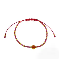 CORAZÓN DE ÁMBAR - Pulsera protectora Rojo Tornasol