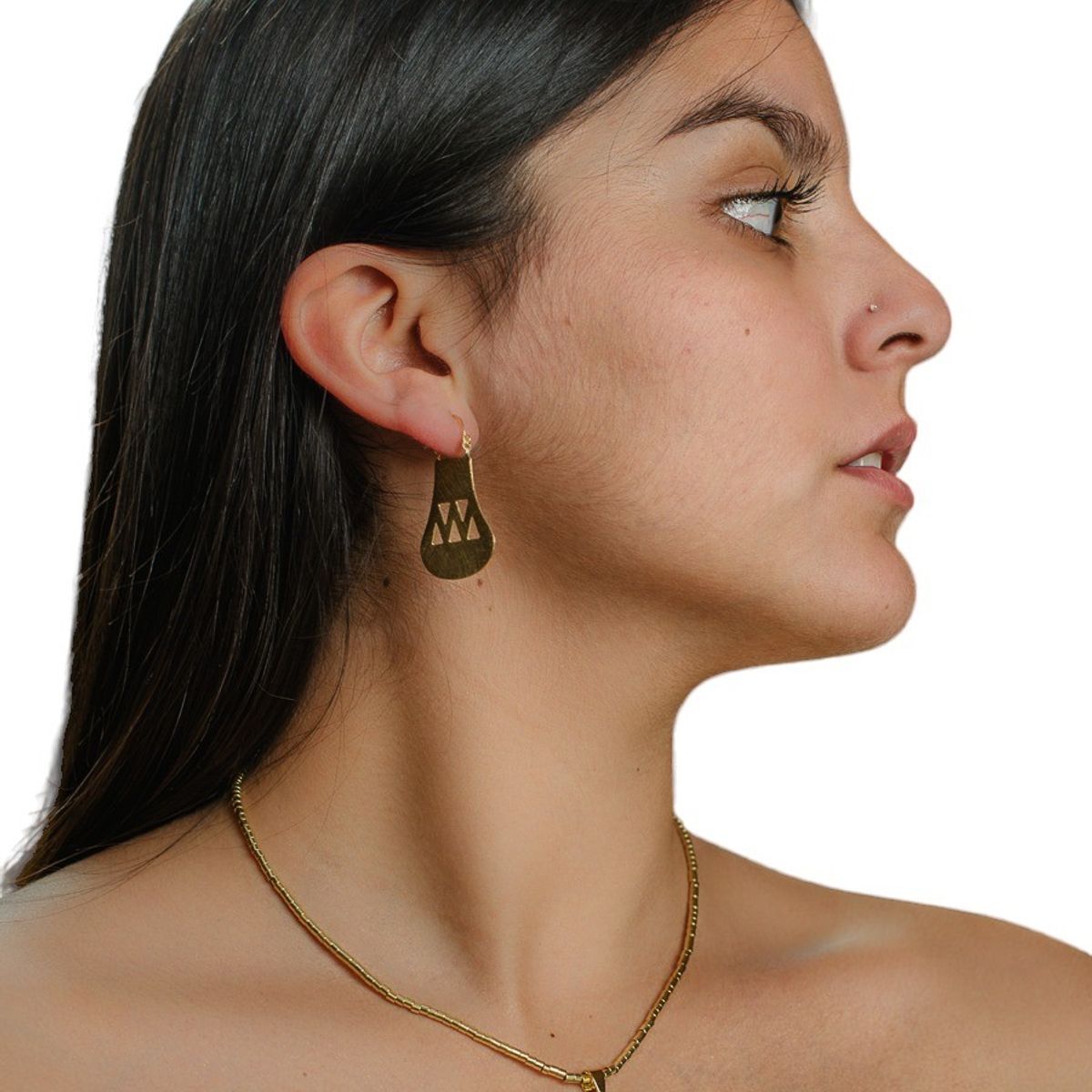 GENERICO - Aro Cultura Mapuche Peltre Bañado En Oro 24k