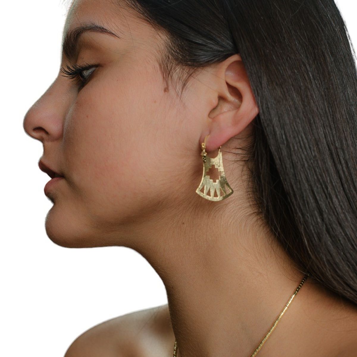 GENERICO - Aro Cultura Mapuche Peltre Bañado En Oro 24K