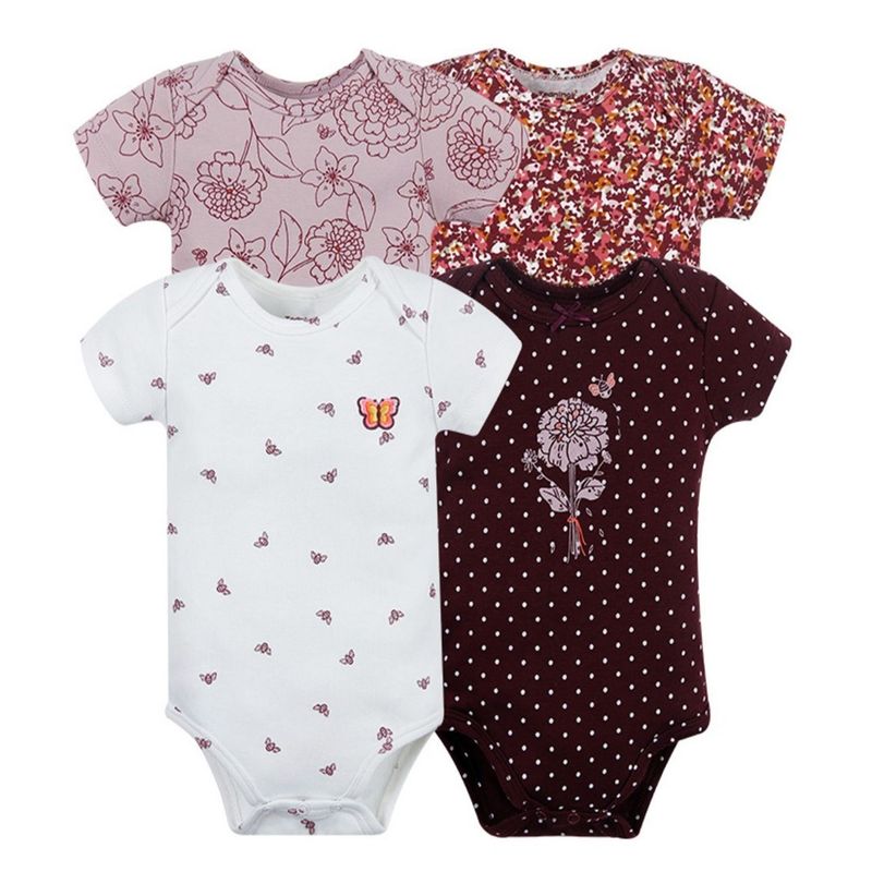TEDMIMAK - Pack de 4 Bodys Bebé Niña Tedmimak Manga Corta