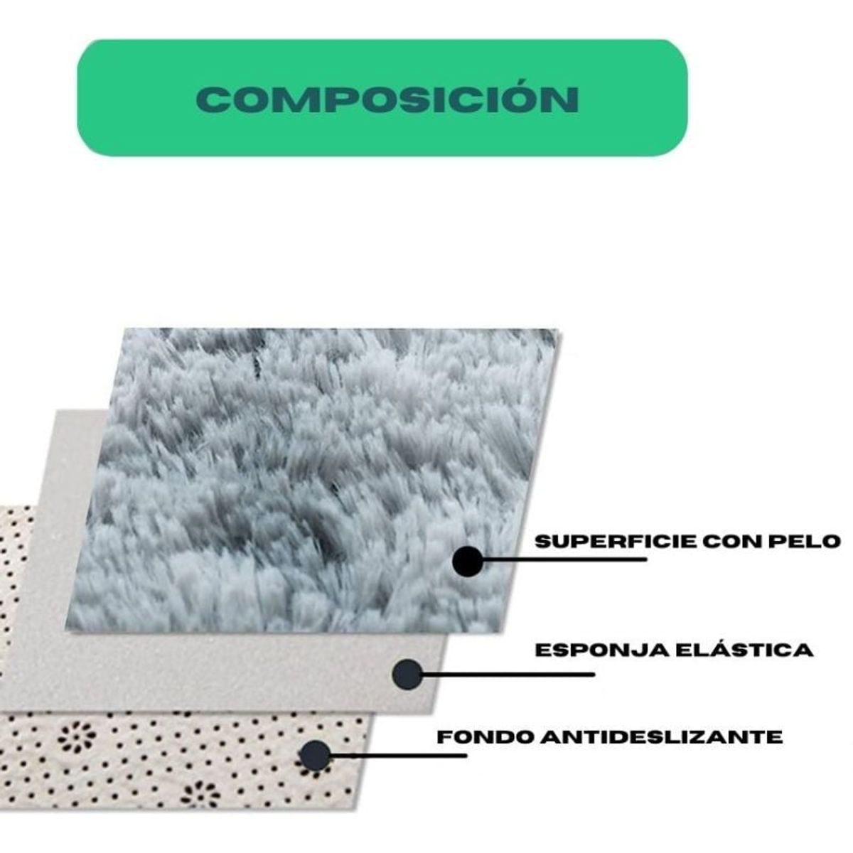 GENERICO - Alfombra Peluda  Para Living  Tipo Shaggy Morado  240x200cm