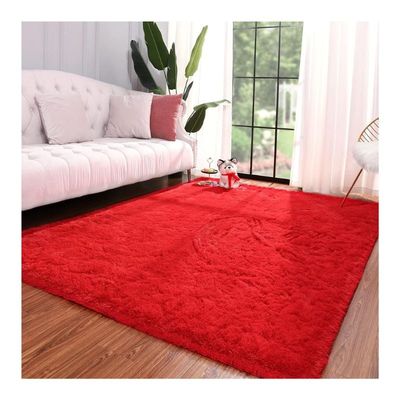 Imagen 2 del producto Alfombra Peluda Para Living Tipo Shaggy Rojo 240x200cm