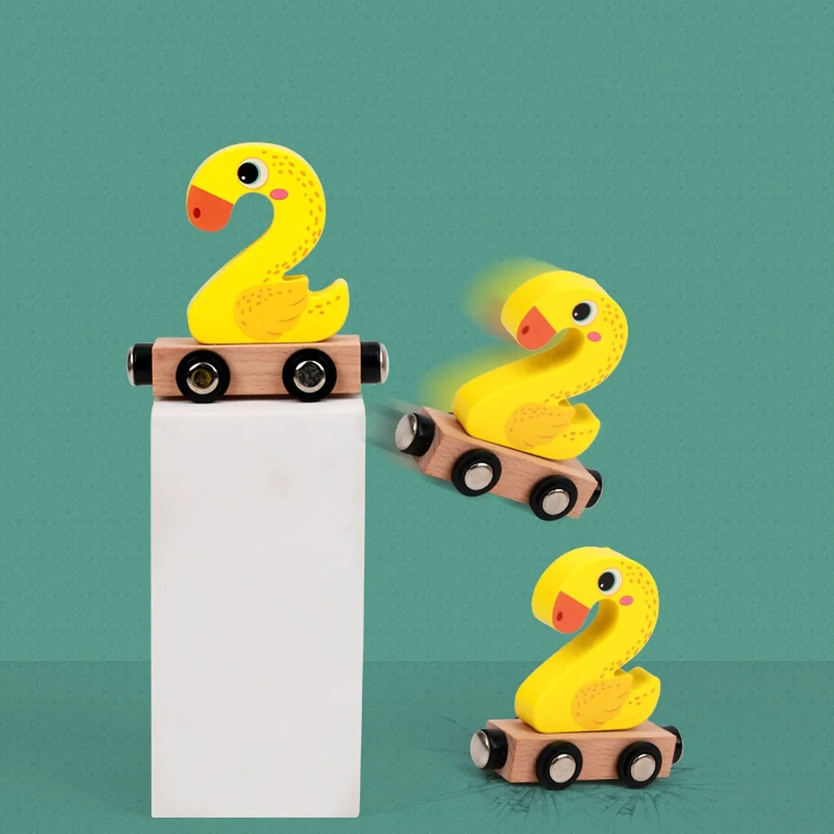 PANGUI TOYS - Tren magnético de madera con números