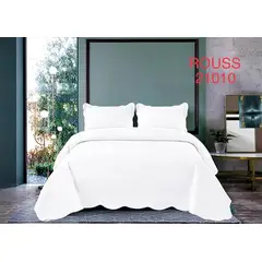 GENERICO - Cobertor tipo Quilt de Verano con funda 1,5 plaza - Color Blanco