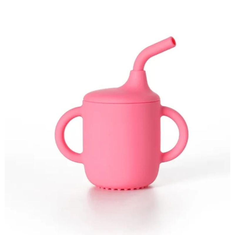 GENERICO - Vaso Silicona con Asas Fucsia Para Bebé Y Niños