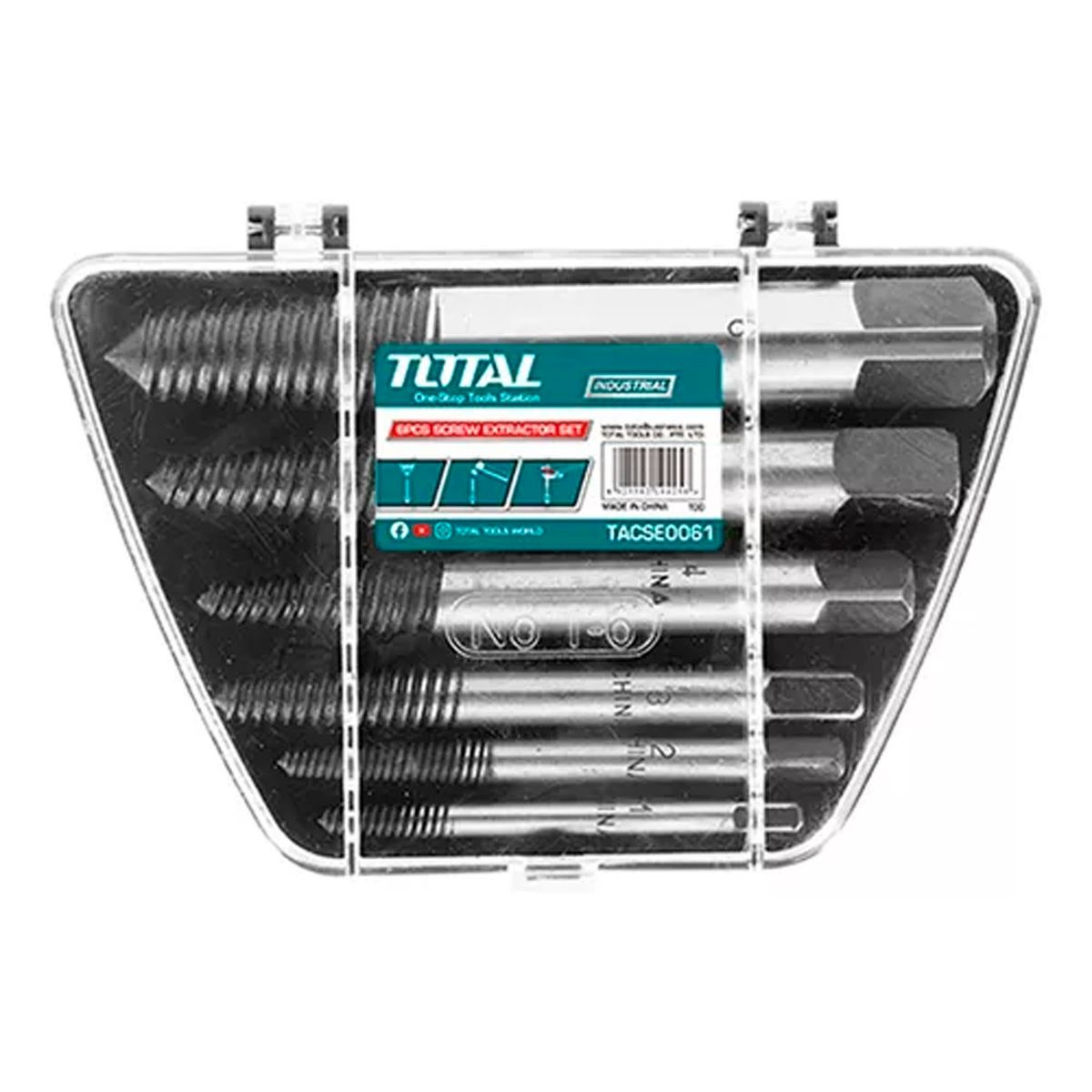 TOTAL TOOLS - Extractor Tornillo Pernos Cortados 6 Piezas Total Tacse0061
