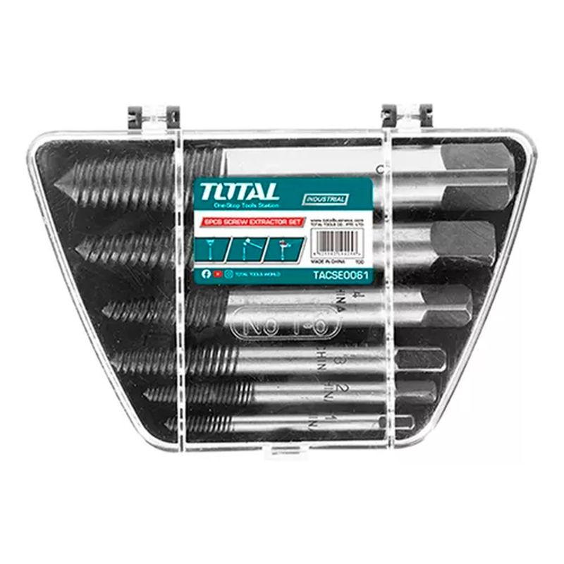 TOTAL TOOLS - Extractor Tornillo Pernos Cortados 6 Piezas Total Tacse0061