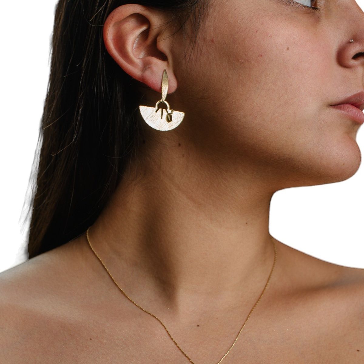 GENERICO - Aro Cultura Mapuche Peltre Bañado En Oro 24K