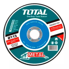 TOTAL TOOLS - Disco De Desbaste Para Metal 115mm Total Tac2231151