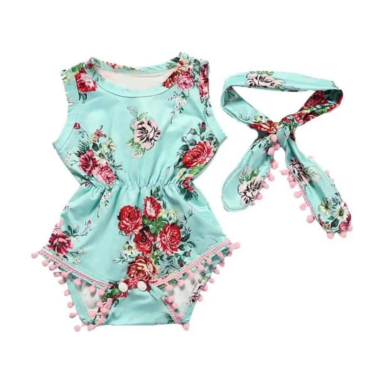 JUMP KIDS - Body Floreado con Cinta para Bebé Niña Jump Kids