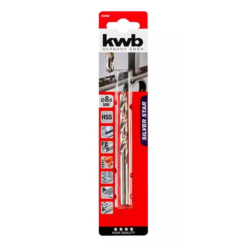 KWB - Broca Para Metal Hss 8.0mm Kwb 206580