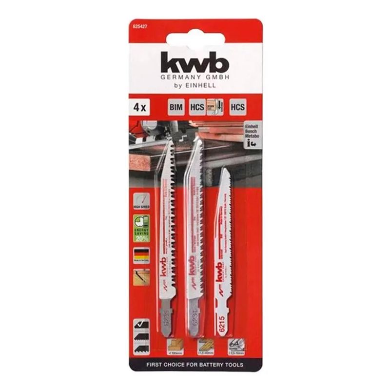KWB - Set Repuesto Hoja Para Sierra Caladora 4 Pcs Kwb 625427