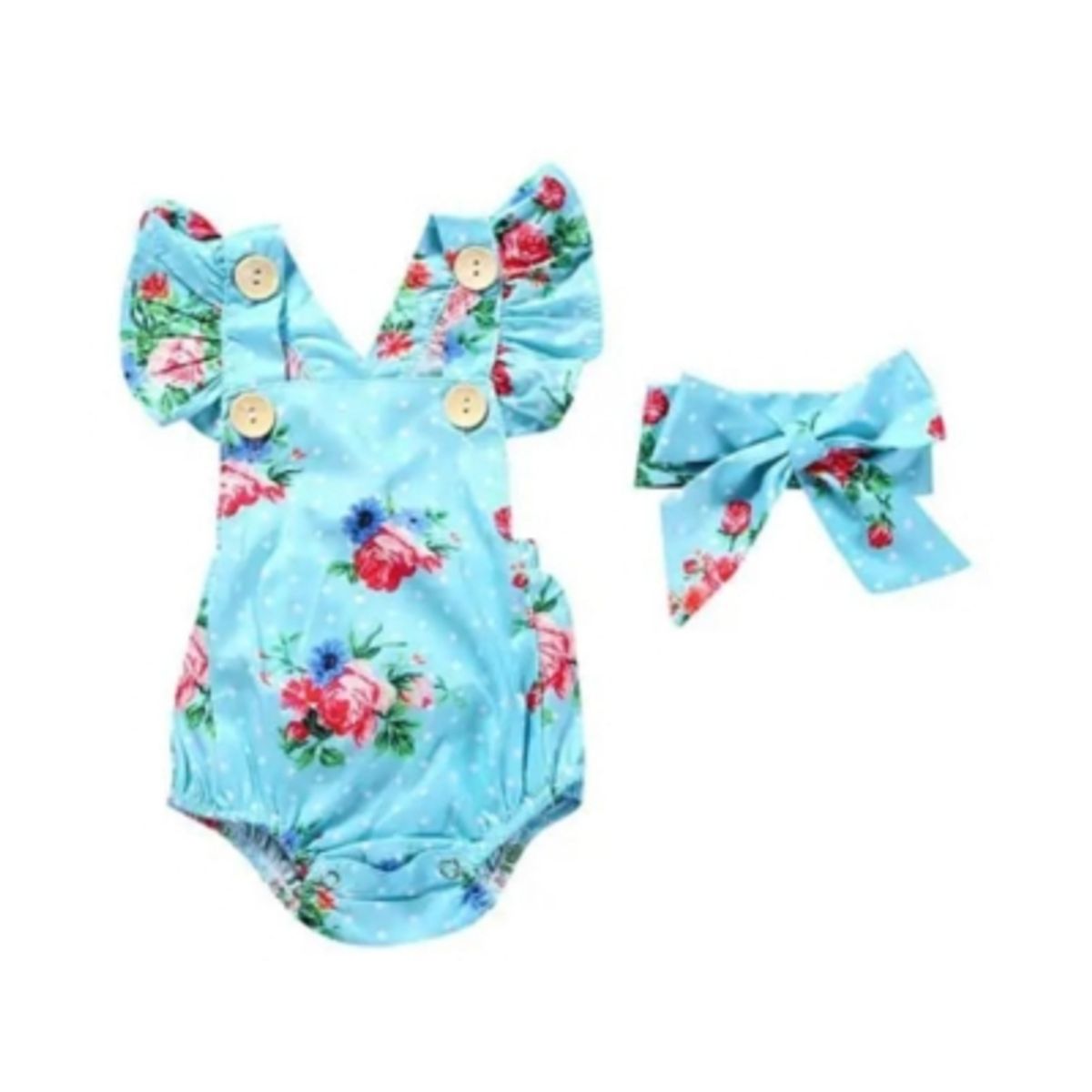 JUMP KIDS - Body Floreado con Volado y Cinta para Bebé Niña Jump Kids