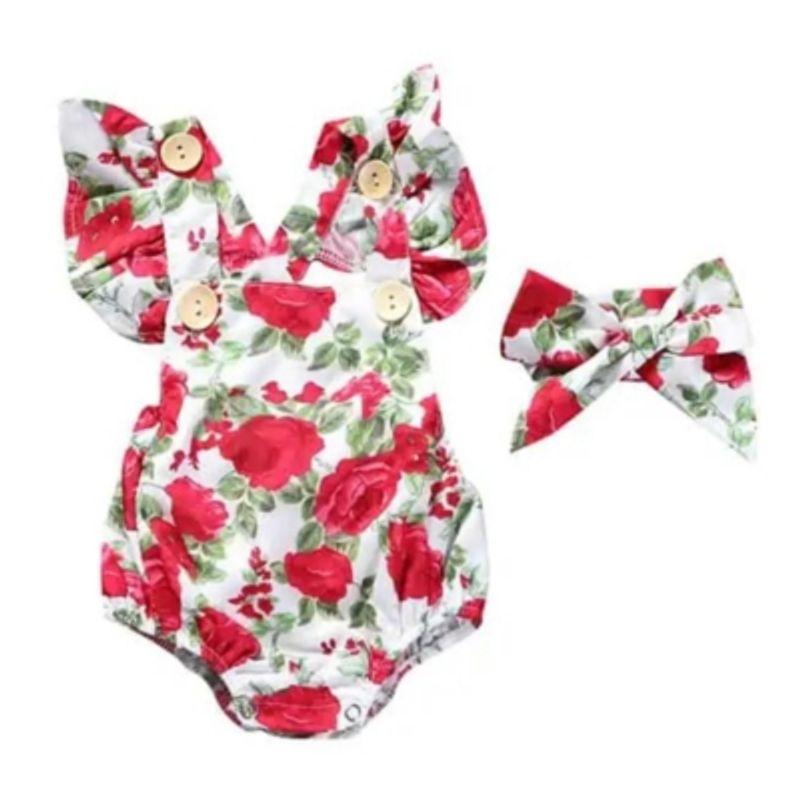 JUMP KIDS - Body Floreado con Volado y Cinta para Bebé Niña Jump Kids