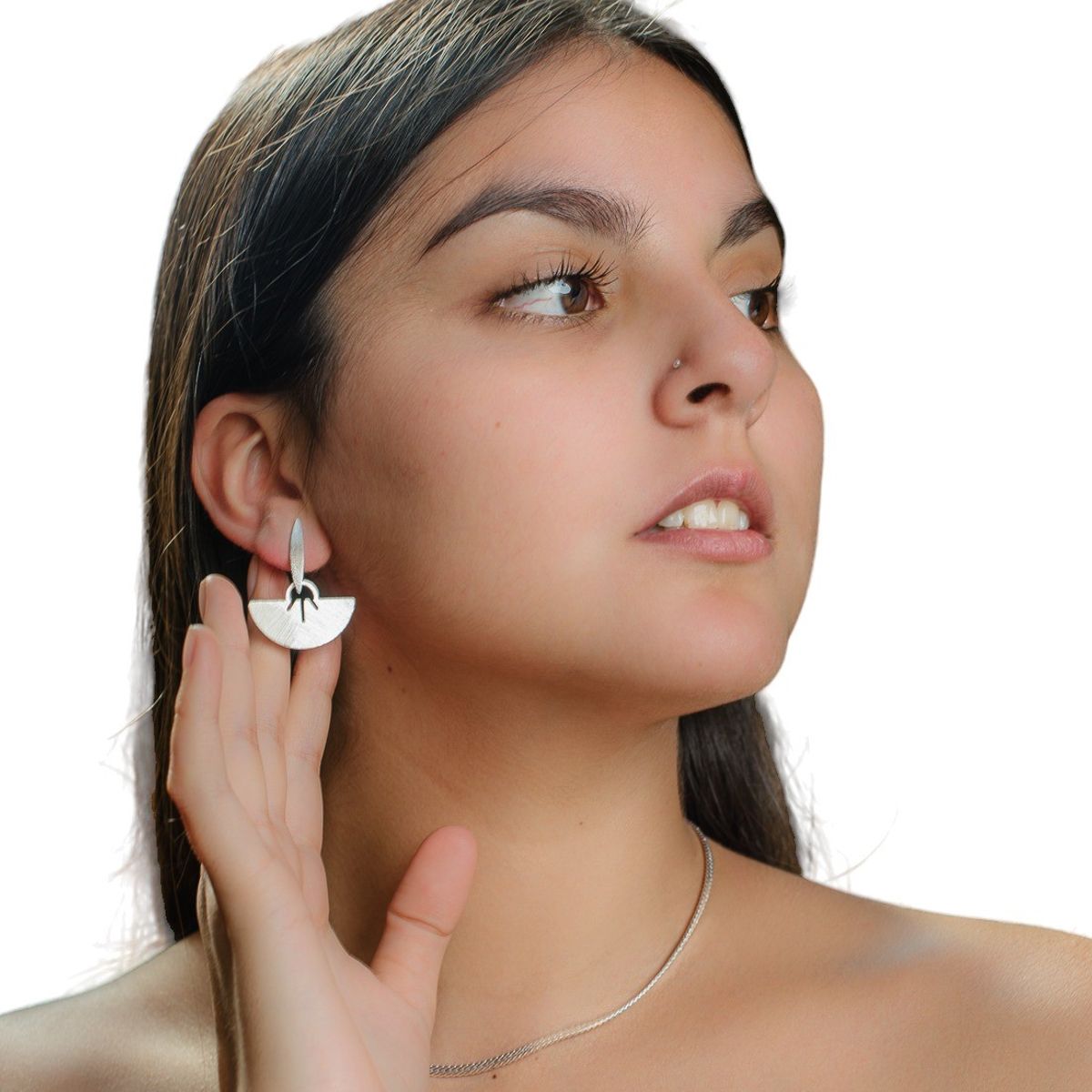 GENERICO - Aro Peltre Bañado En Plata Cultura Mapuche