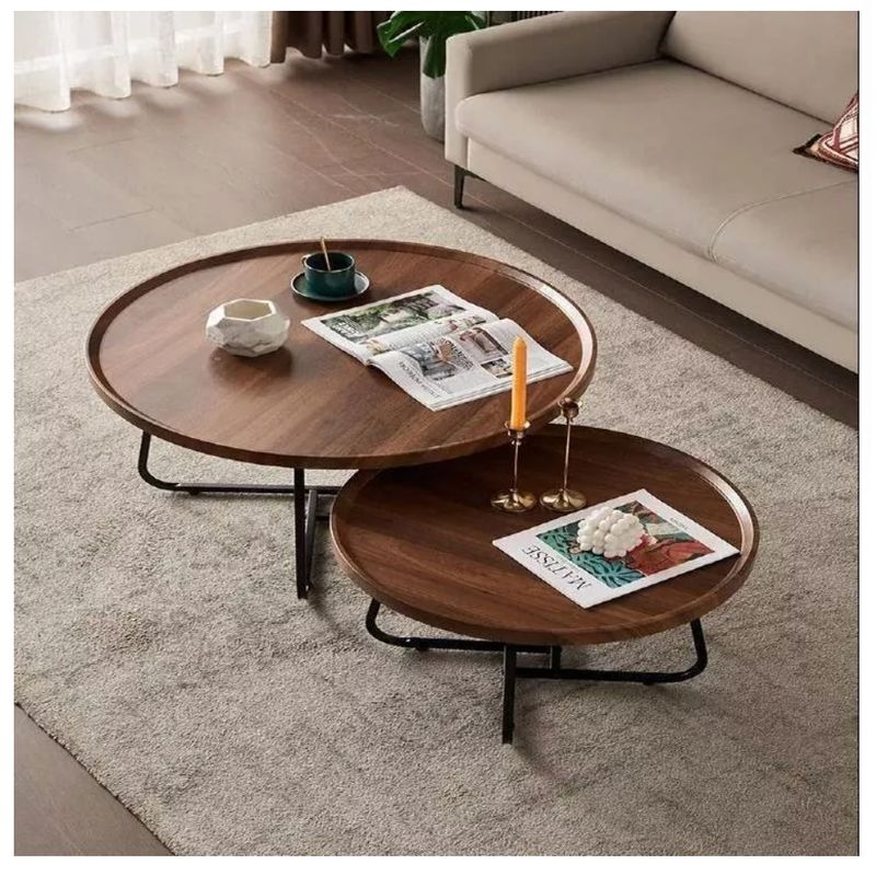 HOMER DESIGN - Juego Mesa De Centro Living Madera Natural