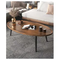 Mesa De Centro Elipse Living Vanguardia Madera Nactural