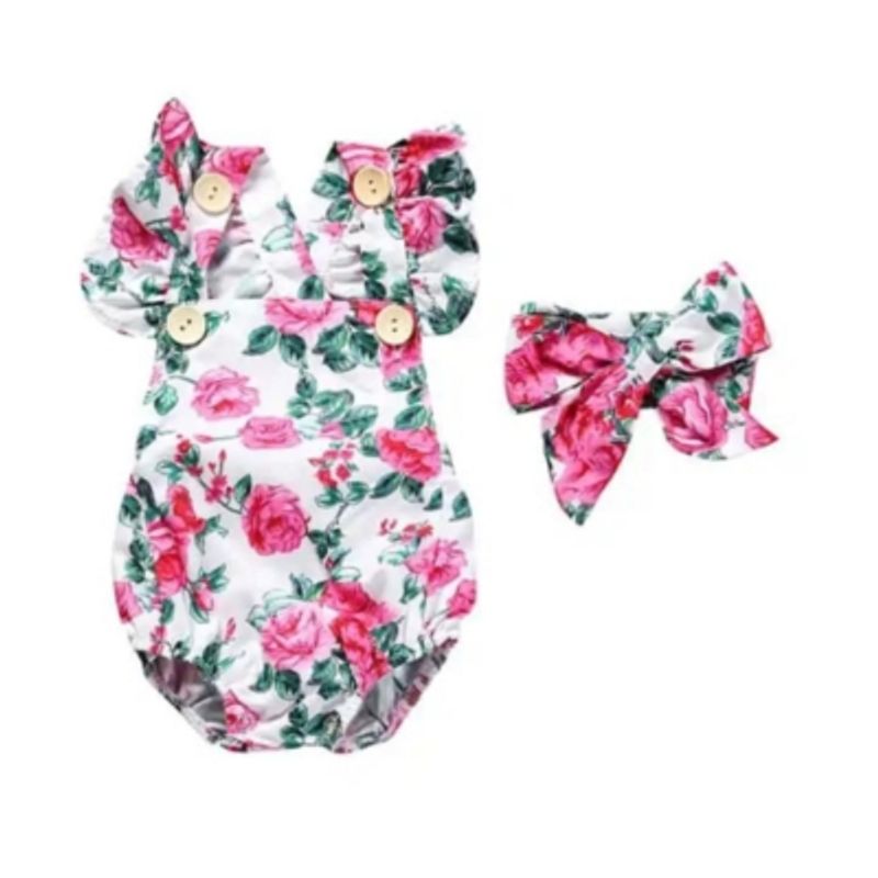 JUMP KIDS - Body Floreado con Volado y Cinta para Bebé Niña Jump Kids