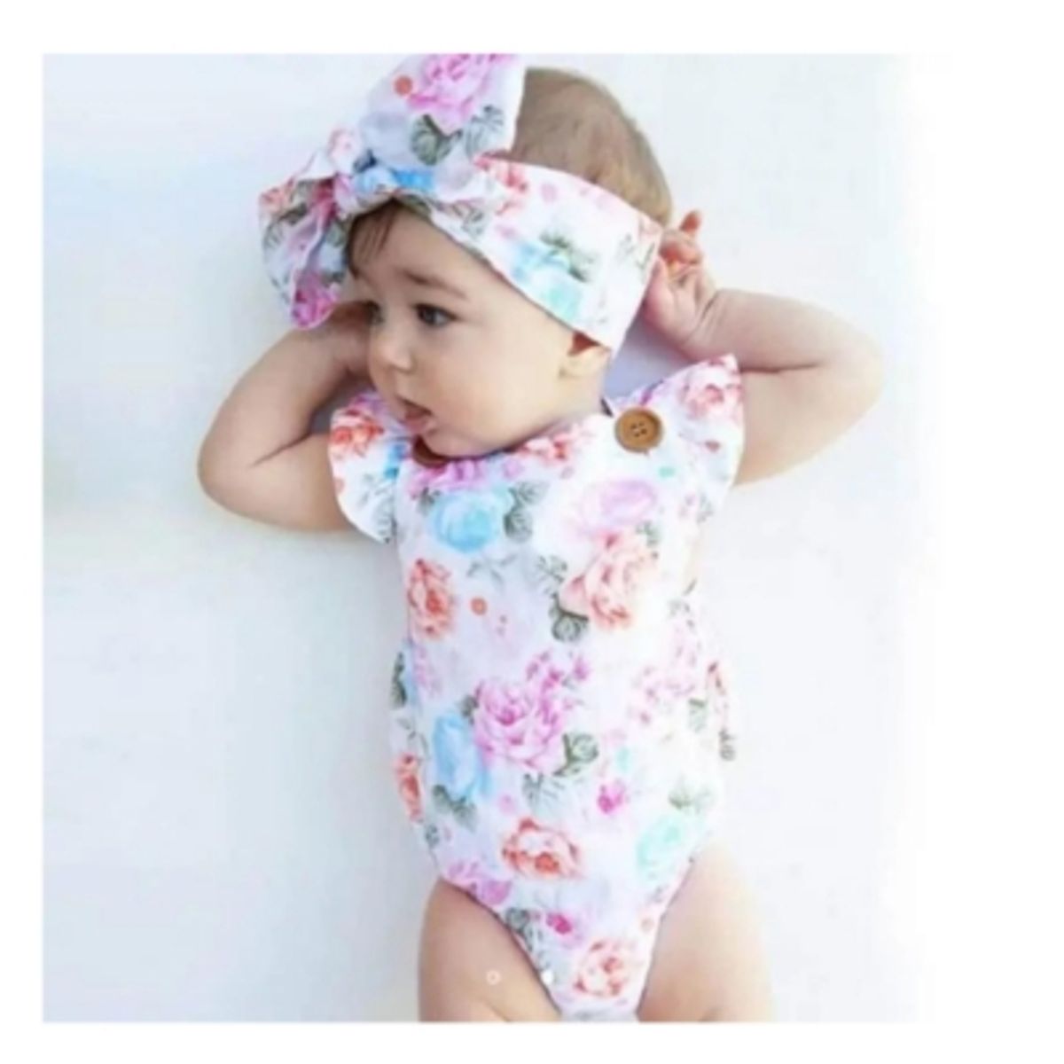 JUMP KIDS - Body Floreado con Volado y Cinta para Bebé Niña Jump Kids