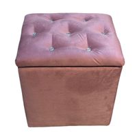 Pouf Baul Palo Rosa Diamante 40x33x45 Felpa Rimar
