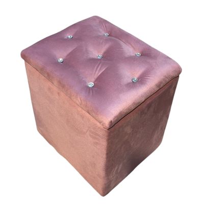 Imagen 2 del producto Pouf Baul Palo Rosa Diamante 40x33x45 Felpa Rimar