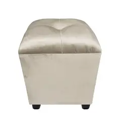 GENERICO - Pouf Beige Felpa 40x40x45 Muebles Rimar