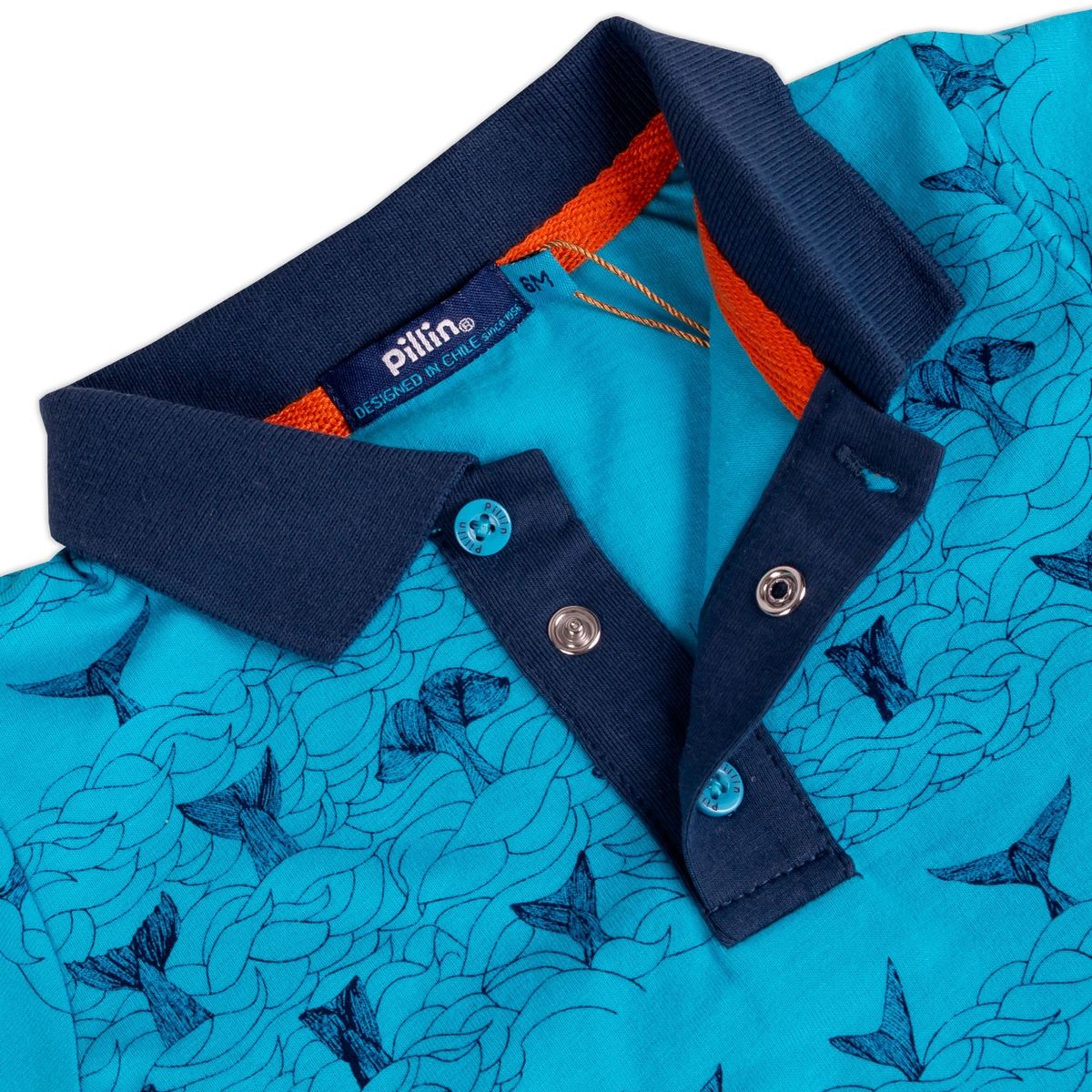 PILLIN - Polera Bebe Niño Turquesa Pillin PILLIN