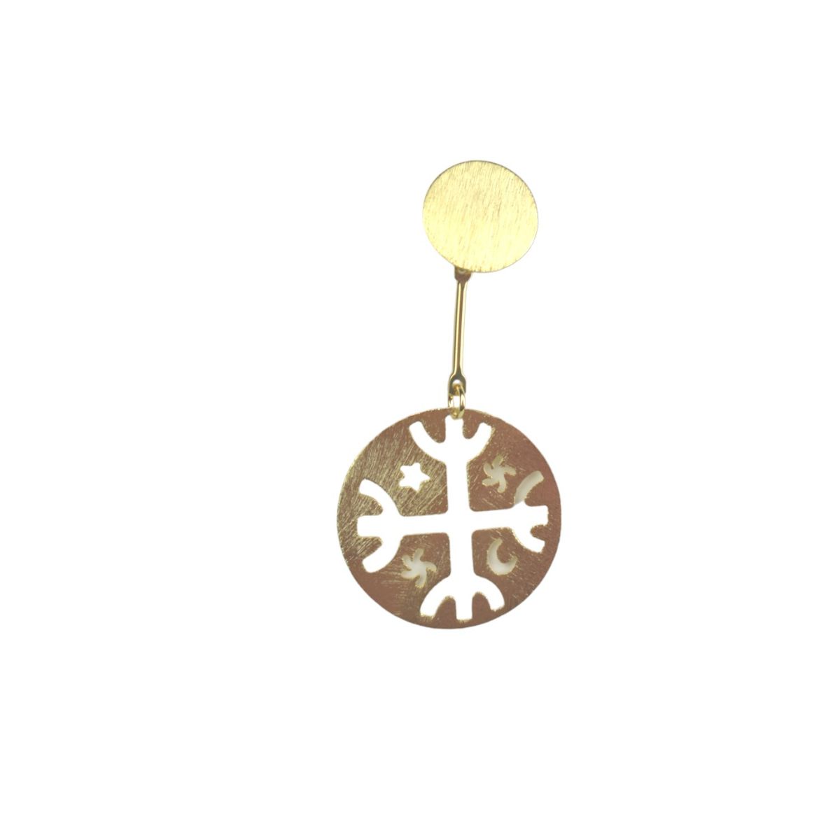 GENERICO - Aro Kultrún Cultura Mapuche Peltre Baño De Oro 24k