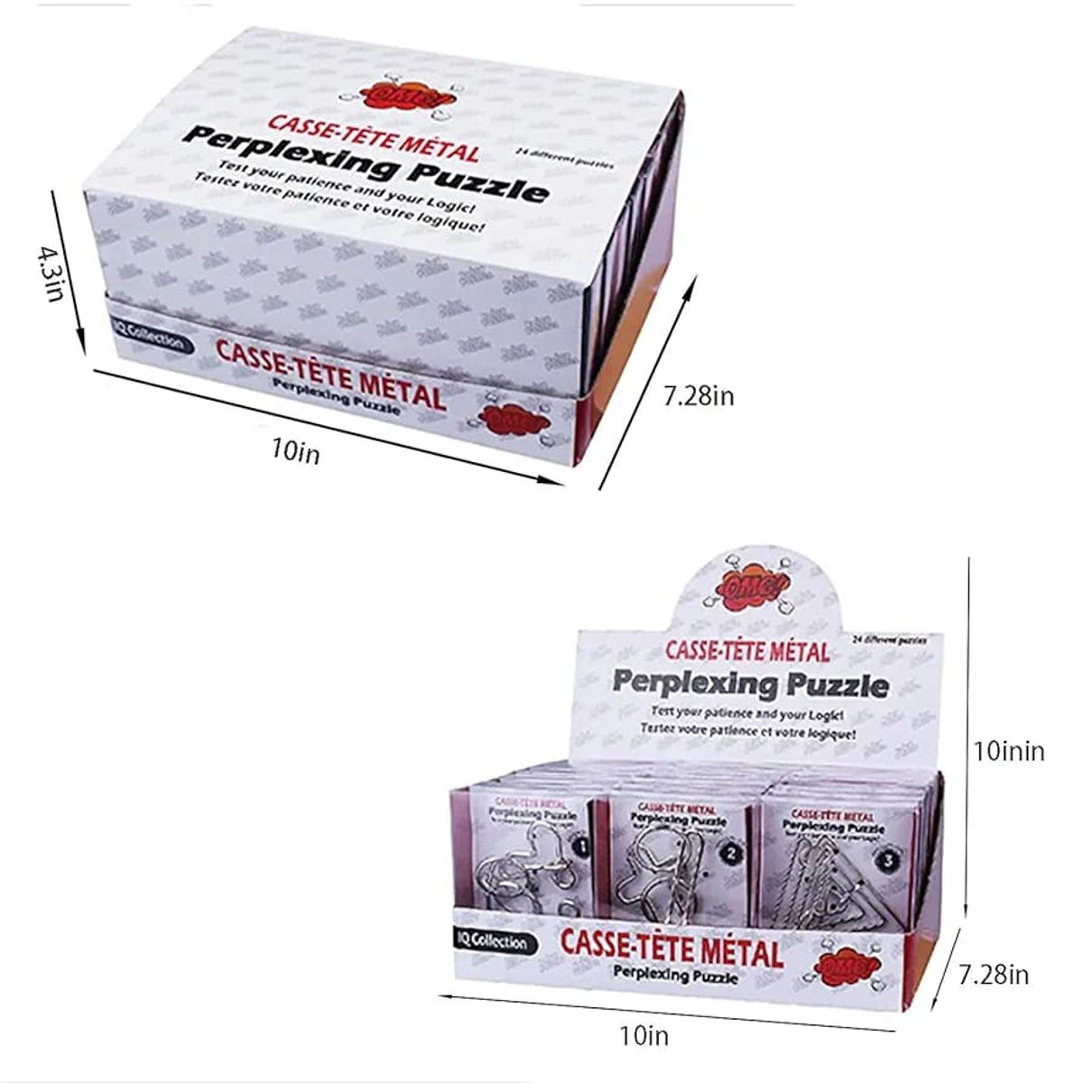 GENERICO - 24 Rompecabezas de metal y alambre 3D piezas surtidas.