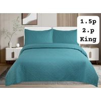 Cobertor de verano tipo Quilt con fundas - KING - Turquesa