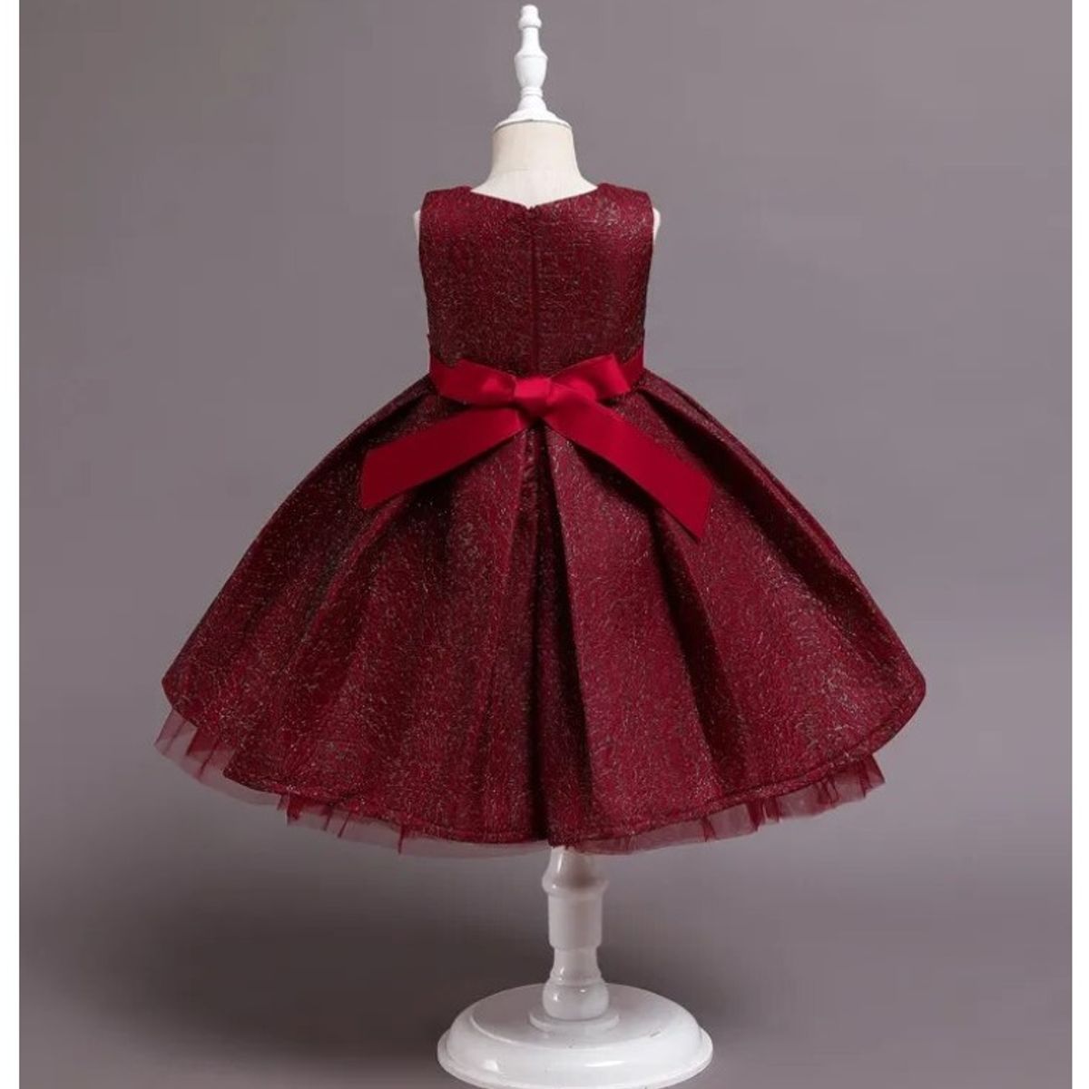 GENERICO - Vestido Navidad Fiestas Bodas Paje Modelo Julieta Color Rojo Vino