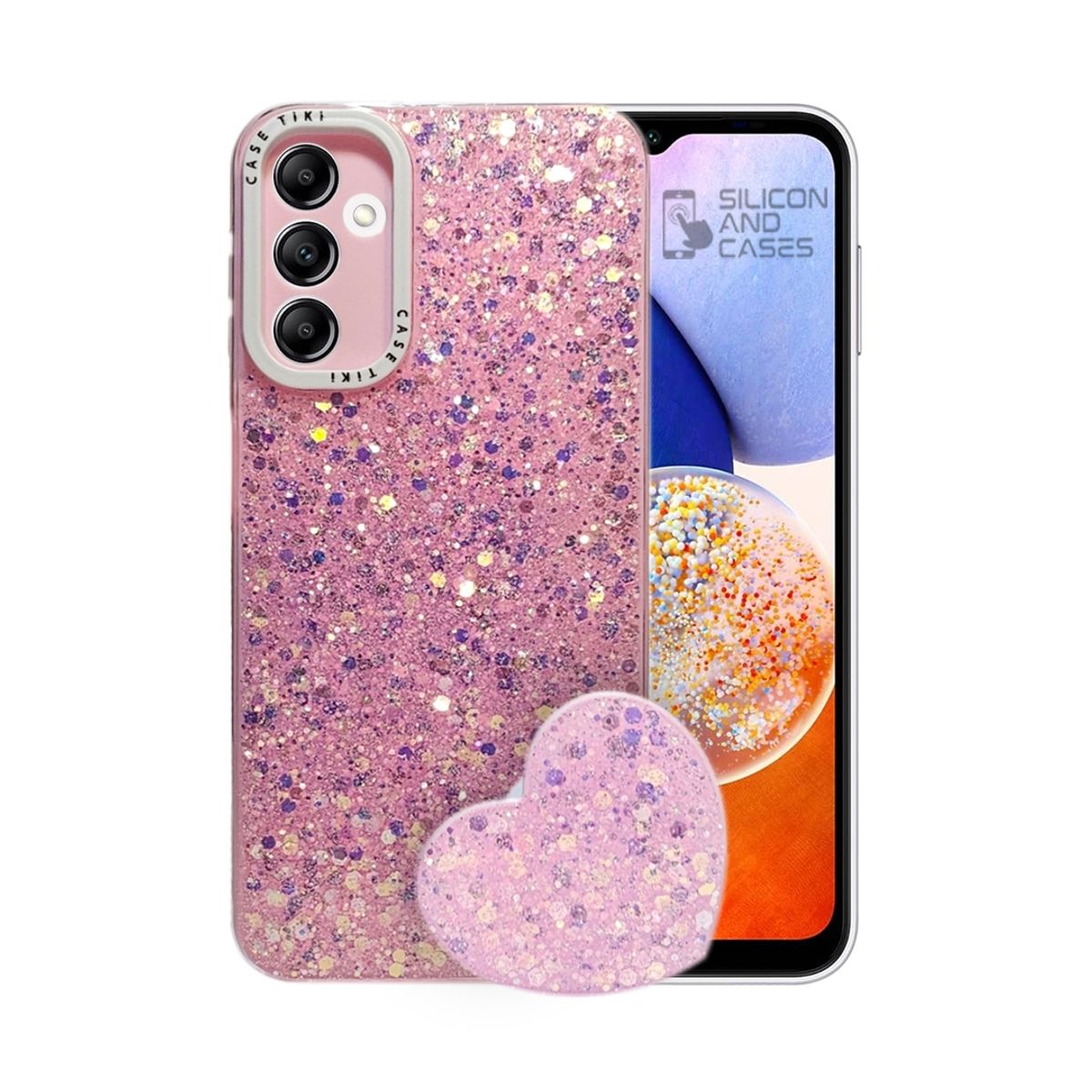 GENERICO - CARCASA PARA SAMSUNG A14 5G GLITTER INCLUYE POP SOCKET