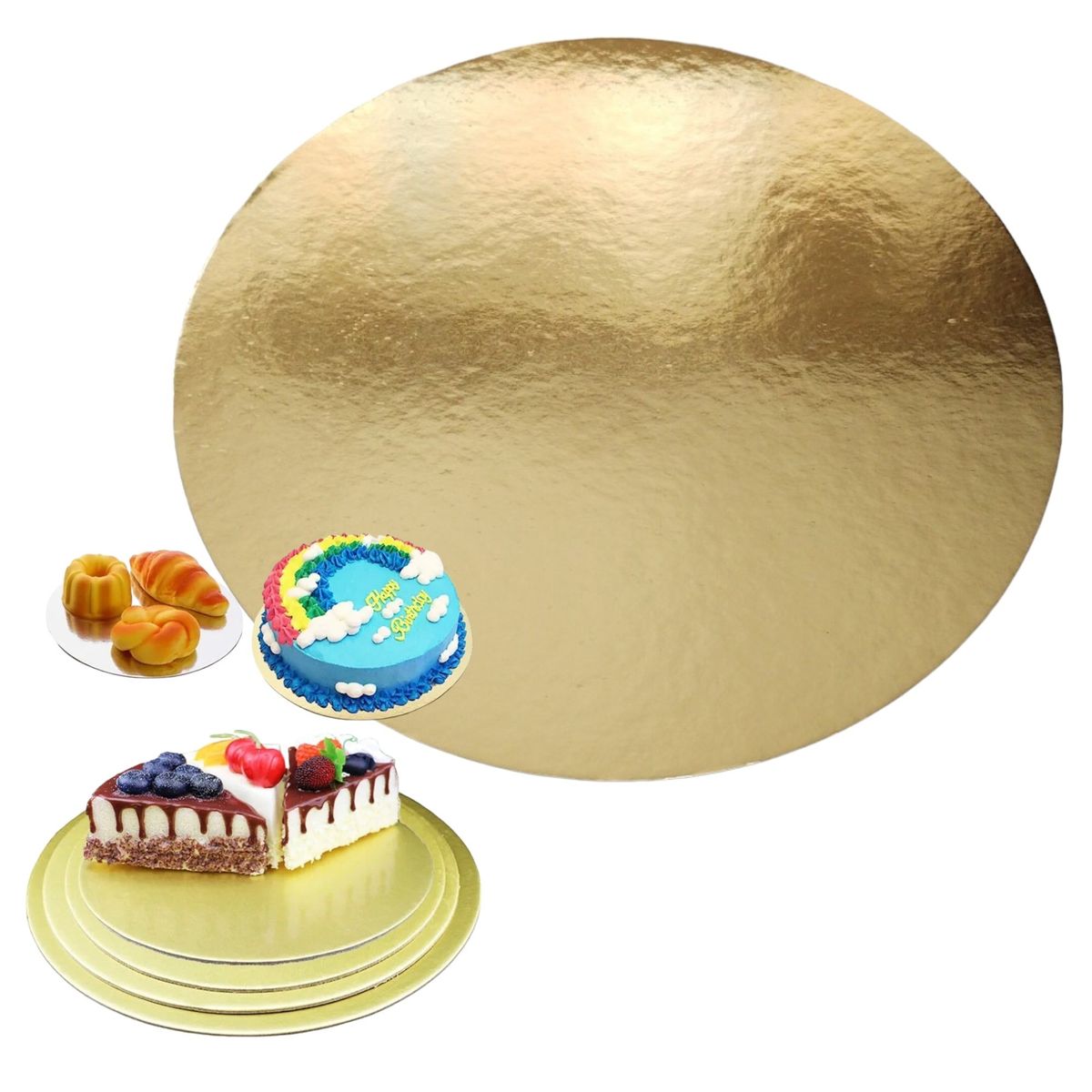 GENERICO - Pack 12 Base Cartón Redonda para Repostería 32cm