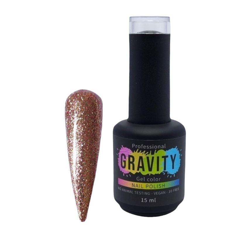 GRAVITY - Dorado con Rosado Esmalte Permanente Profesional 15ml 013.