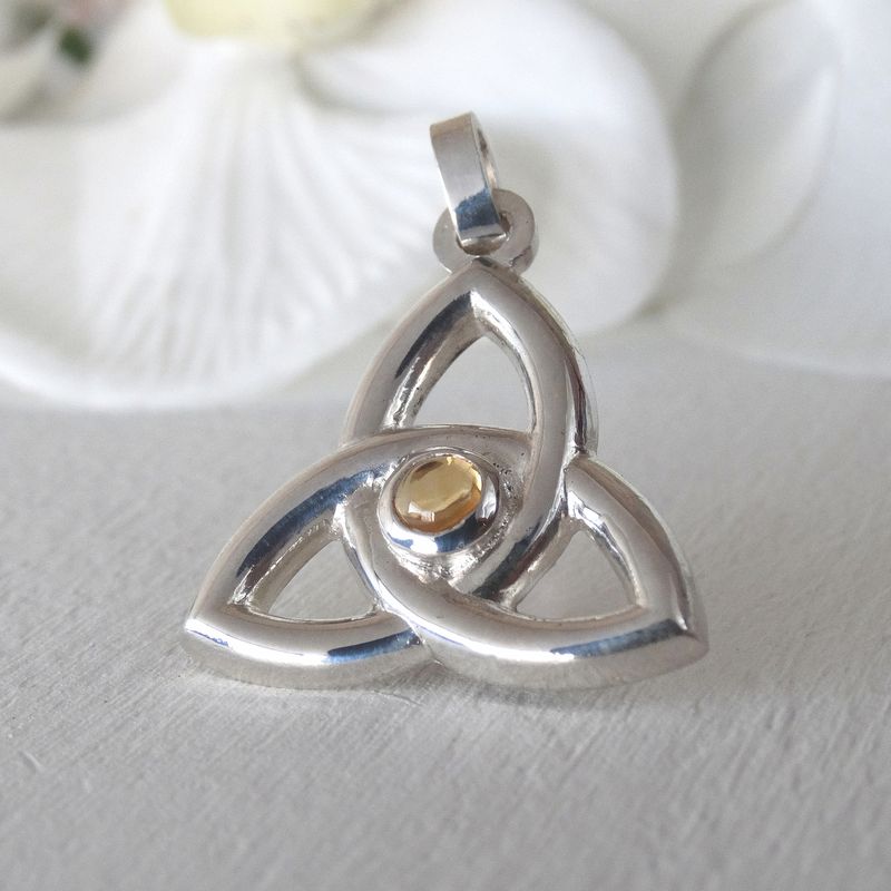 GENERICO - Colgante triqueta con citrino plata 950 Talisman Virgo