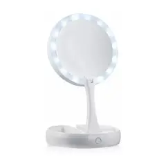GENERICO - Espejo Con Luz Led Para Maquillaje Plegable + Aumento X 10
