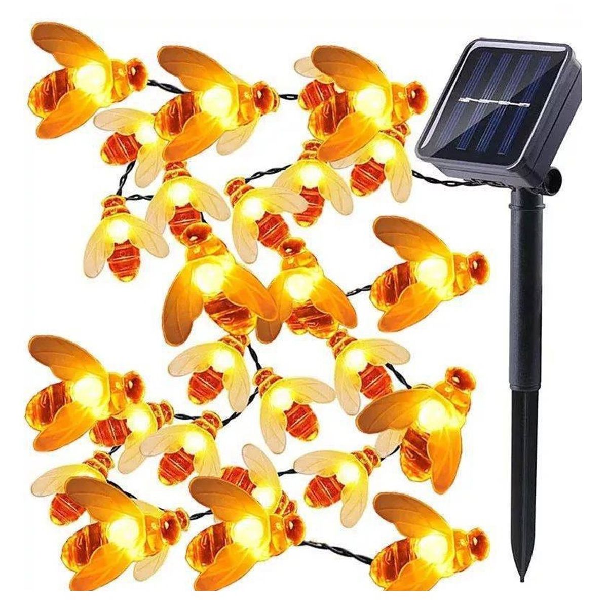 GENERICO - Luces Guirnalda Solar Abeja Calidas 40 Led 6 Metros