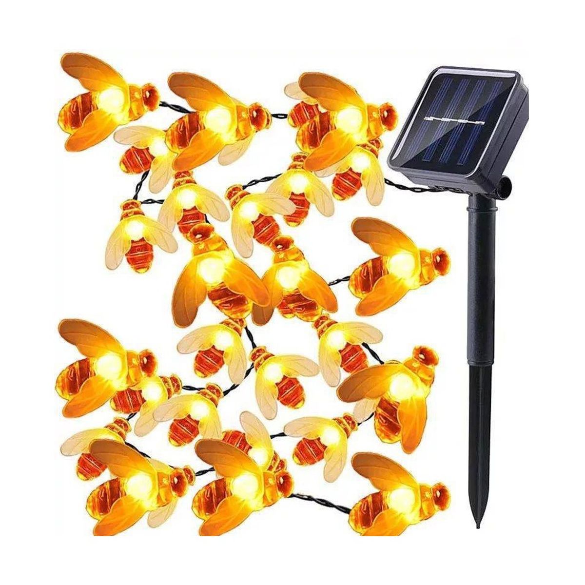 GENERICO - Luces Guirnalda Solar Abeja Calidas 40 Led 6 Metros