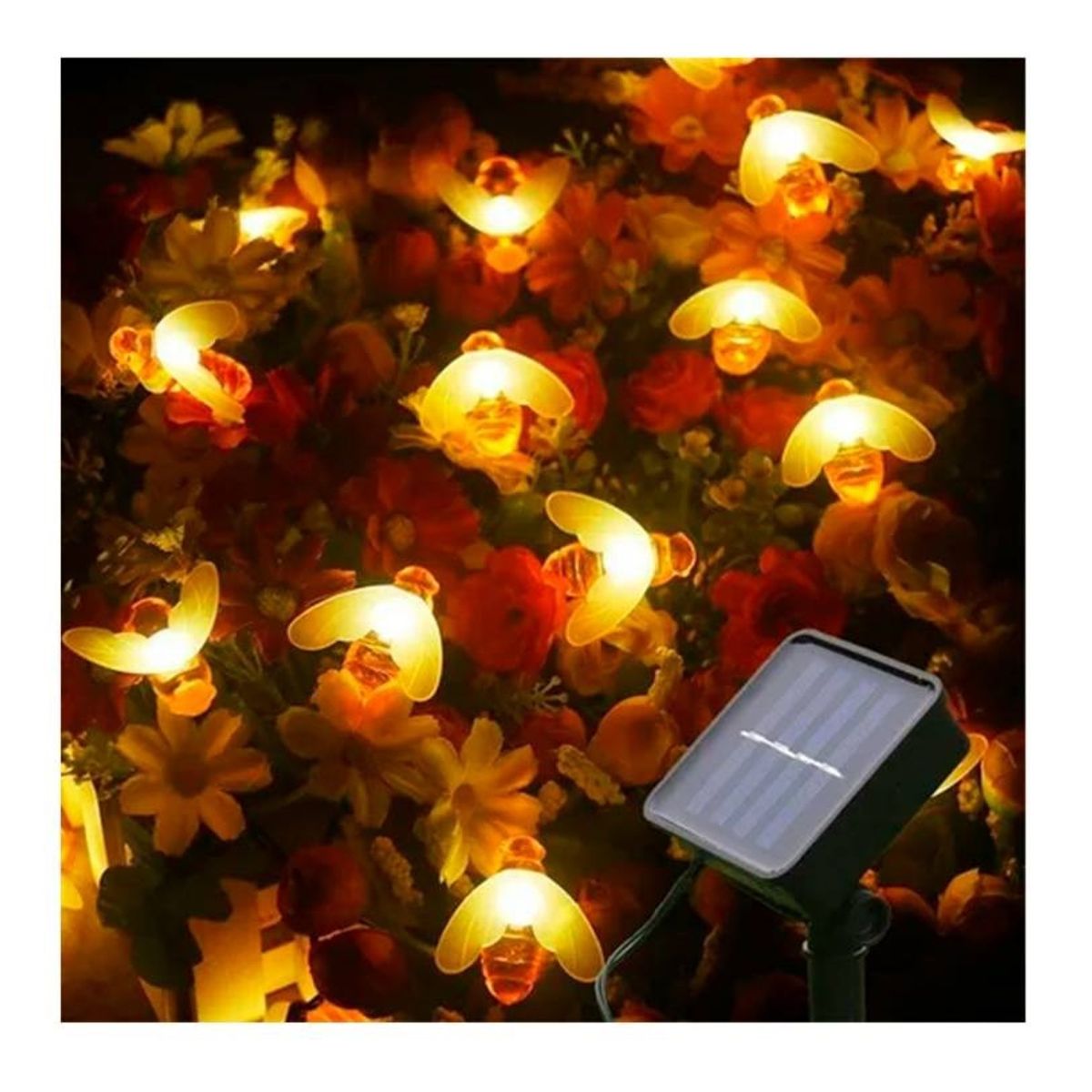 Guirnalda Solar Abejas Cálidas 40 luces Led 6 Metros, marca GENERICO - Foto Principal
