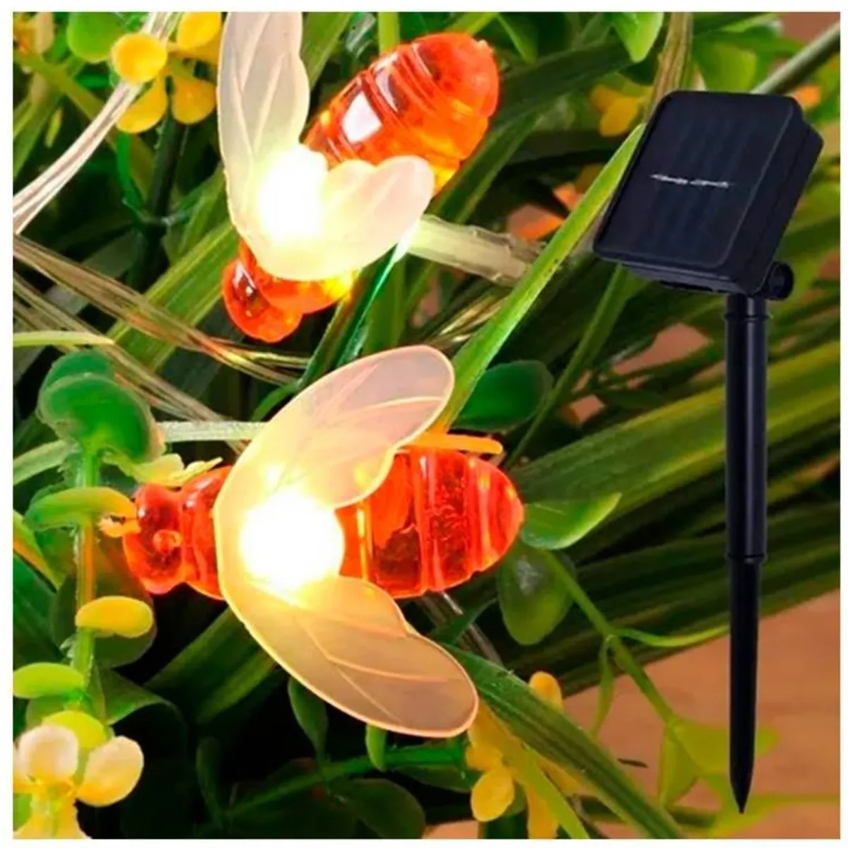 Guirnalda Solar Abejas Cálidas 40 luces Led 6 Metros, marca GENERICO - Foto 2