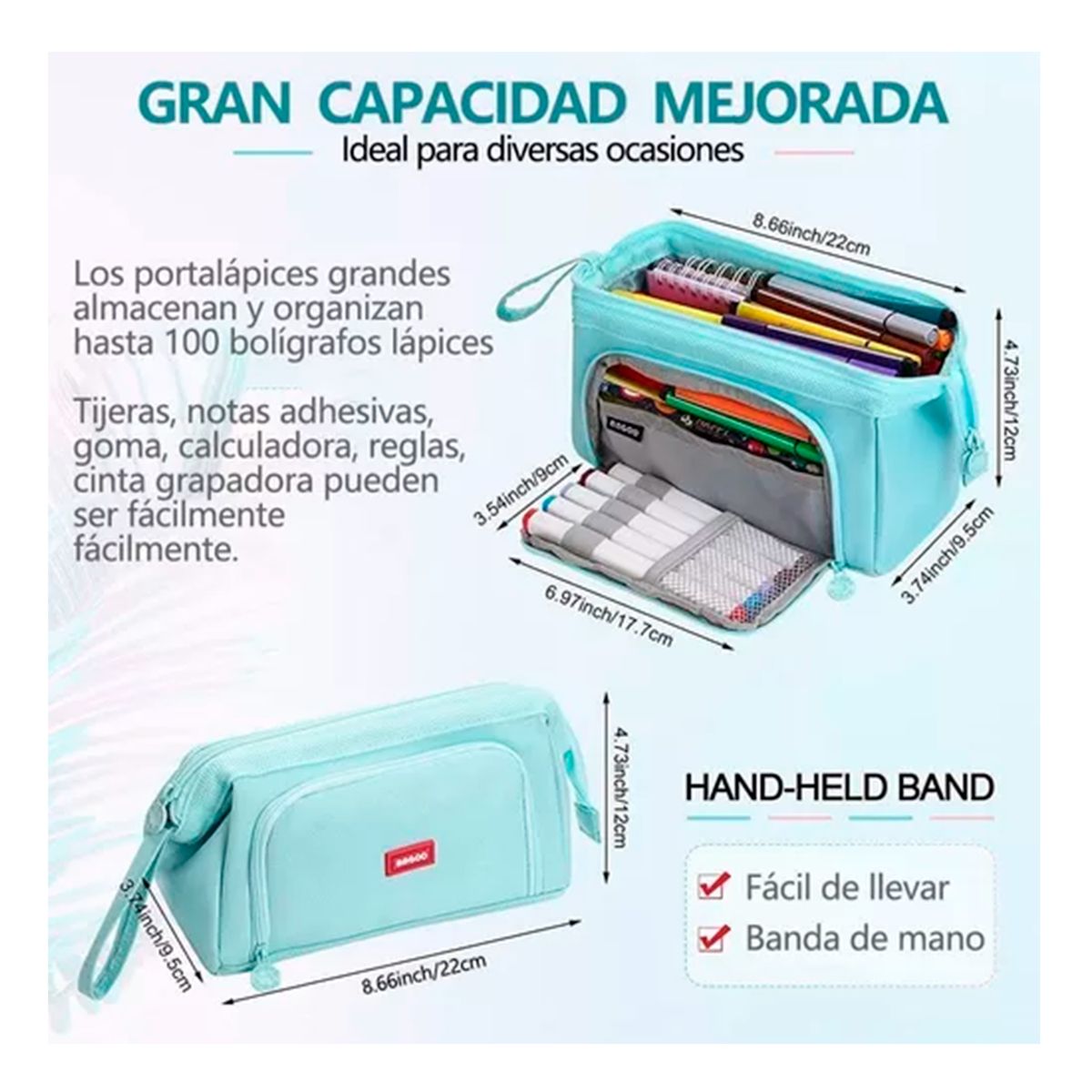 GENERICO - Estuche De Lápices De Gran Capacidad Azul