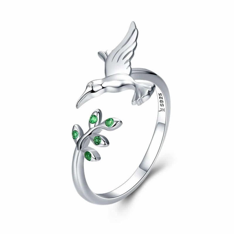 TODOJOYAS - Anillo Plata 925 Colibri Picaflor Ave